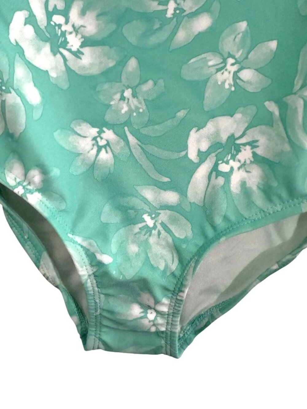 OshKosh Bgosh Girls Floral Long Sleeve One-Piece Swimsuit UPF 50+ Green Size 6/6 - Picture 5 of 7
